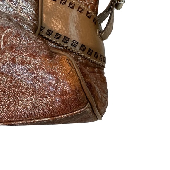 Authentic FENDI Etniko Shoulder Hand Bag Leather Brown - Picture 13 of 15